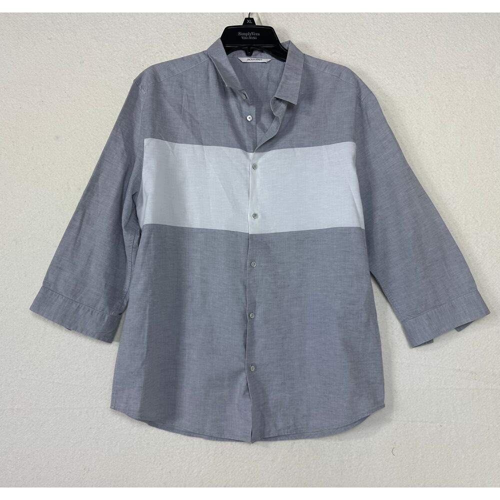 Jack & Jones Men's Color Block 3/4 Sleeve Size XL